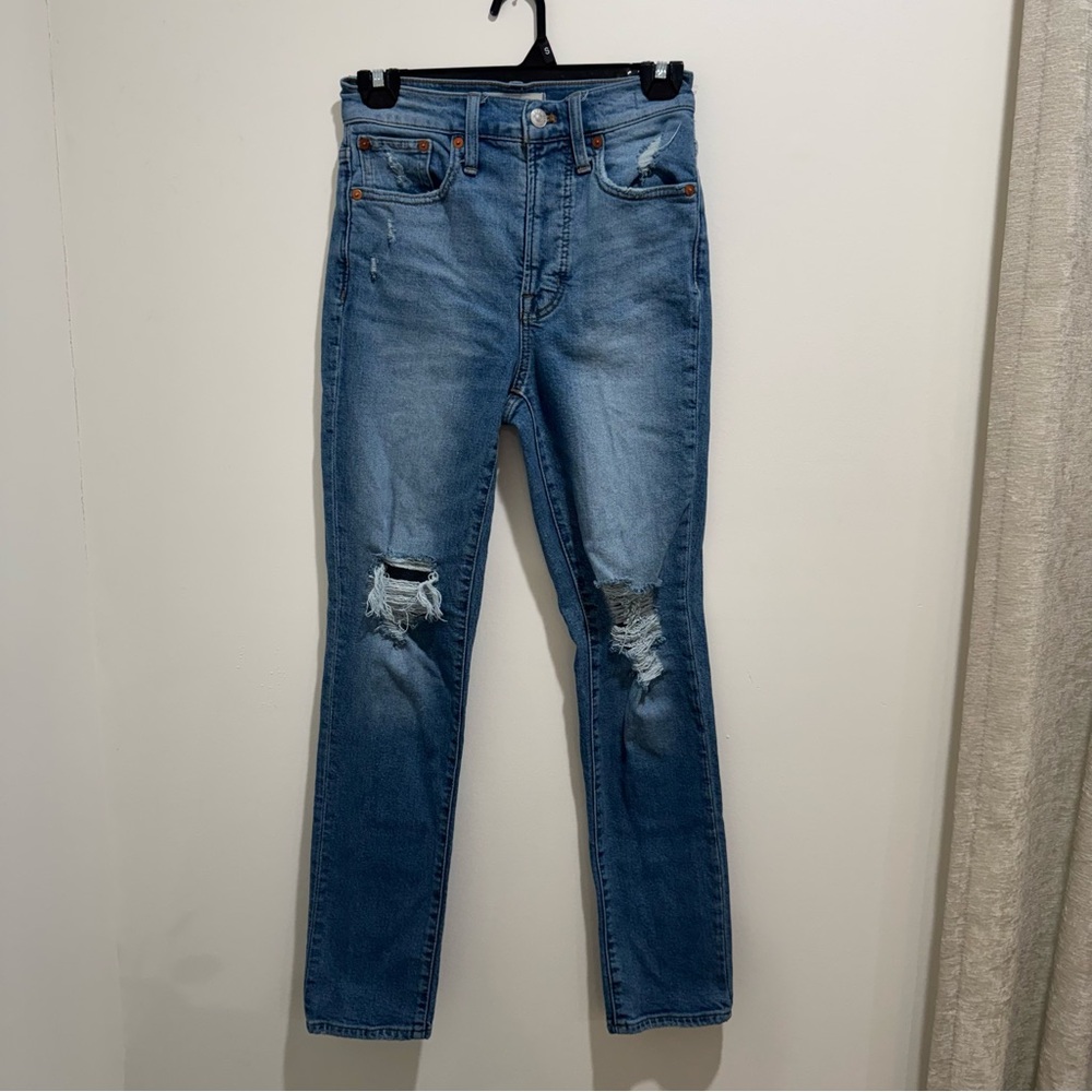 Madewell Perfect Vintage High Rise Straight Jeans‎ Distressed Womens 23